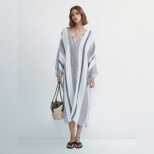 Massimo Dutti Linen dress beach cover up Kaftan